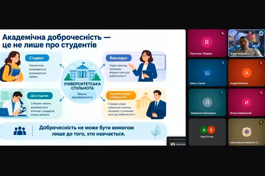 Участь факультету соціальних і гуманітарних наук у вебінарі з академічної доброчесності